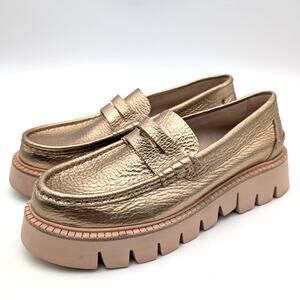 Pedro Garcia Sebas Lug Penny Loafer Women's Cava Cervo Lame Size US8.5 EU39